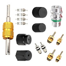 16 PCS Air Condition Valve Core Kit, R134A A/C Ducts Pressure Caps and Servic...