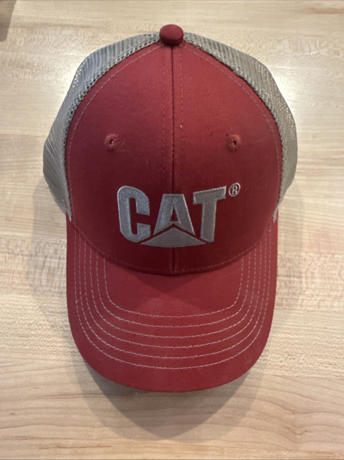 Caterpillar Cat Equipment Red Embroidered Logo Adjustable Ba