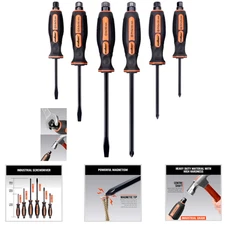 Magnetic Screwdriver Set 6-Piece Cr-V Alloy For Electronics Repair Kit
