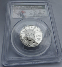 1997-W Proof Platinum Eagle 1/2 Oz $50 Philip Dielhl Signed 2685.76 per troy oz