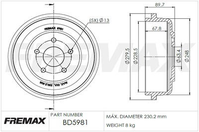 FREMAX BD-5981 Brake Drum