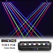New Version 6x500mw 6 Eyes RGB-RGB Laser Moving Head Lighting Bar Stage DJ Party