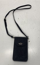 Kate Spade Black Glitter North South Flap Crossbody Phone Bag Gold Hardware