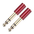 2pcs 6.35mm Male to 3.5mm Female Stereo Headphone Audio Adapter 2Red