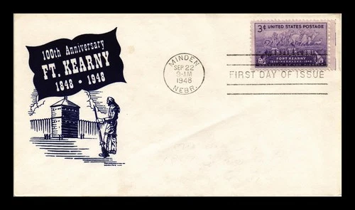 US COVER FIRST DAY OF ISSUE FORT KEARNY NEBRASKA 1848 TO 1948