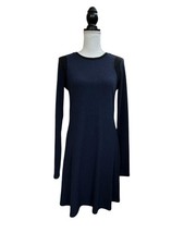 Gap Womens Navy, Black Ribbed Sweater Dress  S Tall