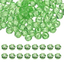 10mm Round Crystal Beads, 100 Pcs Glass Faceted Ball Bead, Green
