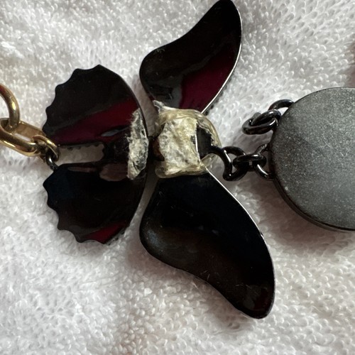 Collana dichiarazione smalto multicolore farfalla e fiore 22” lotto R - Foto 6 di 8