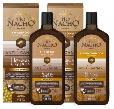 TIO NACHO Efecto Anti-Canas Shampoo and Conditioner Henna Egipcia2pk 415ml Each