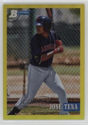 2021 Bowman Heritage Prospects Yellow Chrome Refractor /75 Jose Tena #208 0ck5