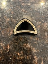 Black acrylic/resin rhinestone-embellished hair claw clip