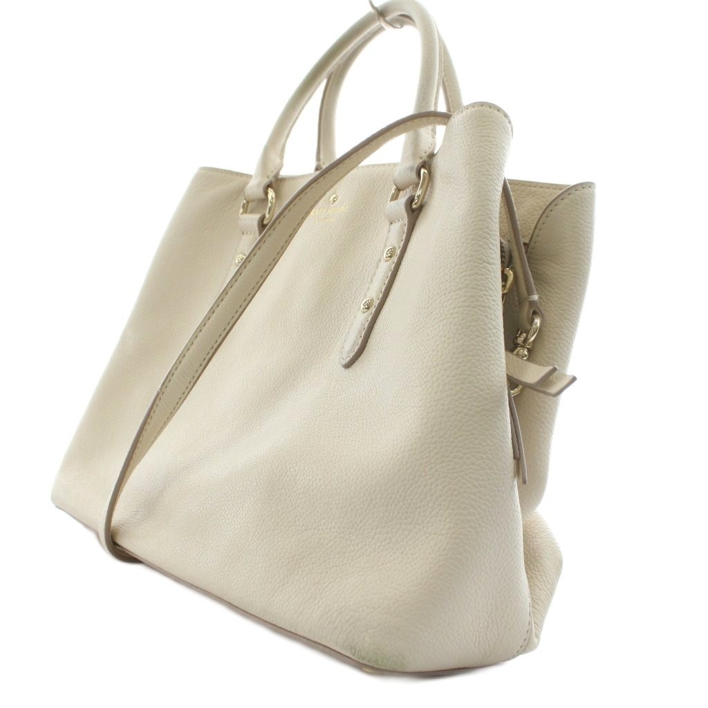 Kate Spade Handbag Shoulder Bag 2Way Leather Beige /An96 Ladies thumbnail 4