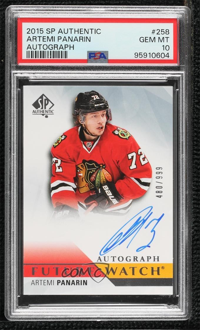 2015 SP Authentic Future Watch Artemi Panarin PSA 10 GEM MT Rookie Auto RC 4lz