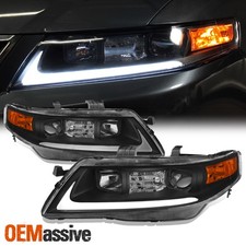 Black Fits 2004 2005 2006 2007 2008 Acura Tsx Led Bar Projector Headlights Black Fits 2004 2005 2006 2007 2008 Acura Tsx Led Bar Projector Headlights