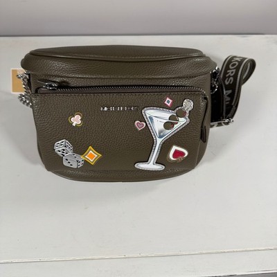 Michael Kors Slater Olive Green MD Chain Sling Pack Novelty Belt Bag NWT
