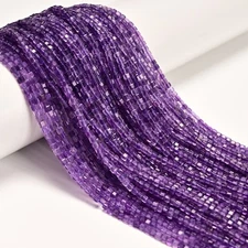 Natural Amethyst Faceted Cube Beads Size 2.2mm 15.5'' Strand
