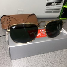 NIB Ray-Ban RB 3755 001/31 Arista Gold/Green 59-19-145 3N Aviator w/Case
