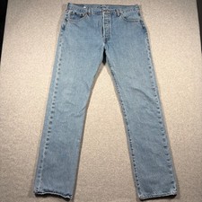 Levi's 501 Original Fit Jeans Men 36x36 Blue Light Wash Straight Leg Denim