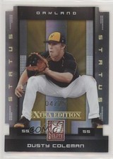 2008 Donruss Elite Extra Edition Status Gold Die-Cut 4/25 Dusty Coleman #32 fm0