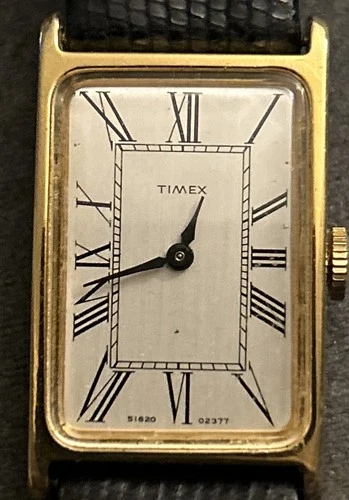 Vintage Timex Goldtone Manual Wind Tank