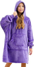 Blanket Hoodie Sweatshirt, Wearable Blanket Oversized Sherpa with Sleeves Giant