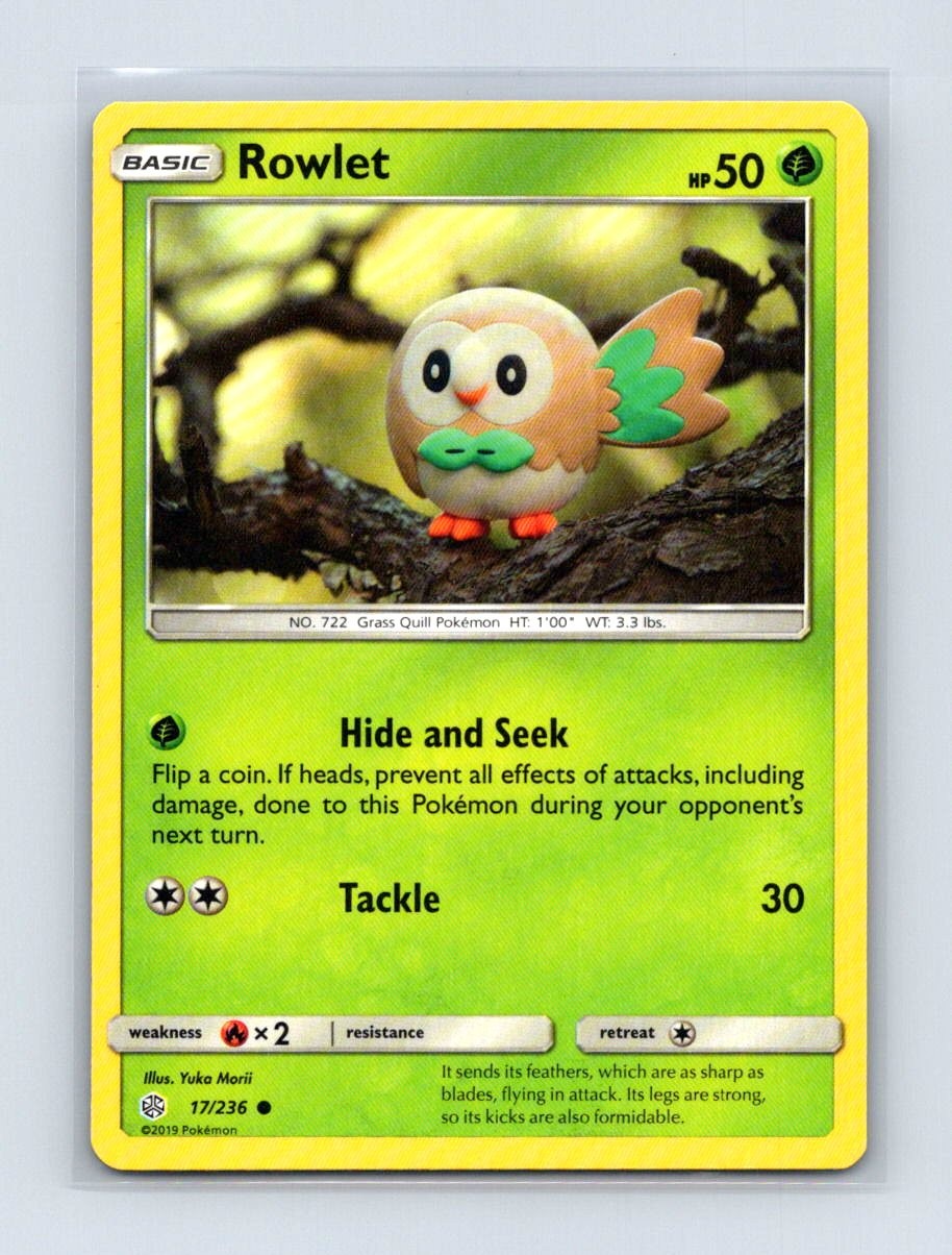 Rowlet 17/236 Common Cosmic Eclipse Pokemon Lightly Played