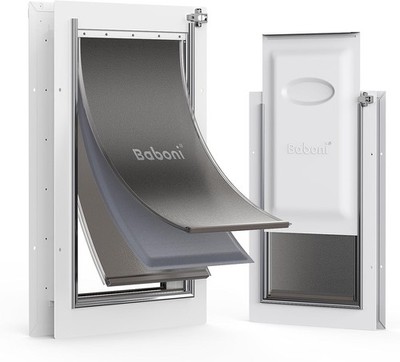 Baboni Large Dog Door Metal Frame 3 Flap Energy Efficient Pet Door 100Lb