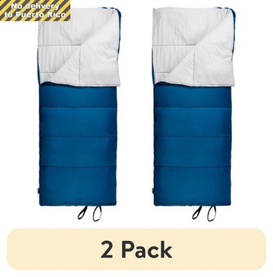 (2 pack) 35°F Cool Weather Rectangular Sleeping Bag with Recycled Polyester