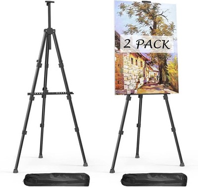 Aredy 66'' A-Frame Art Easel Aluminum Tripod Painting Canvas Stand Black