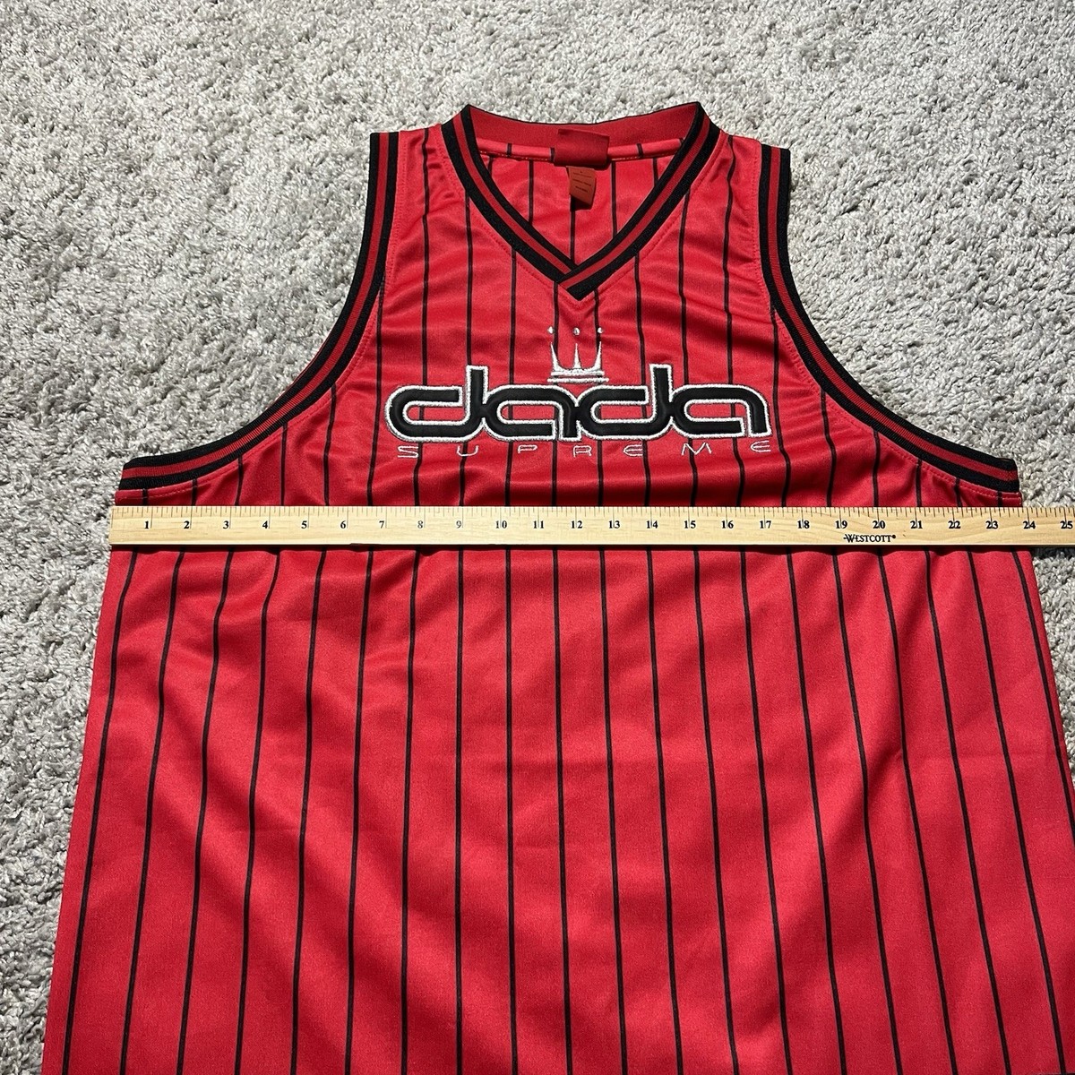 DADA SUPREME バスケ　タンクトップ Vintage Y2k Dada Supreme Basketball Jersey Striped Tank Red