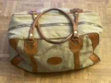 Tasche Leder Jute Mid Century Vintage Design 1970/80er Original Handarbeit Alt