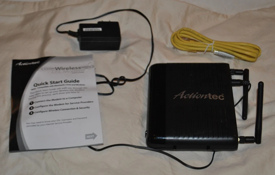 WIRELESS ACTIONTEC DSL GATEWAY MODEM GT784WN w/power cord tested works - Image 2 of 4