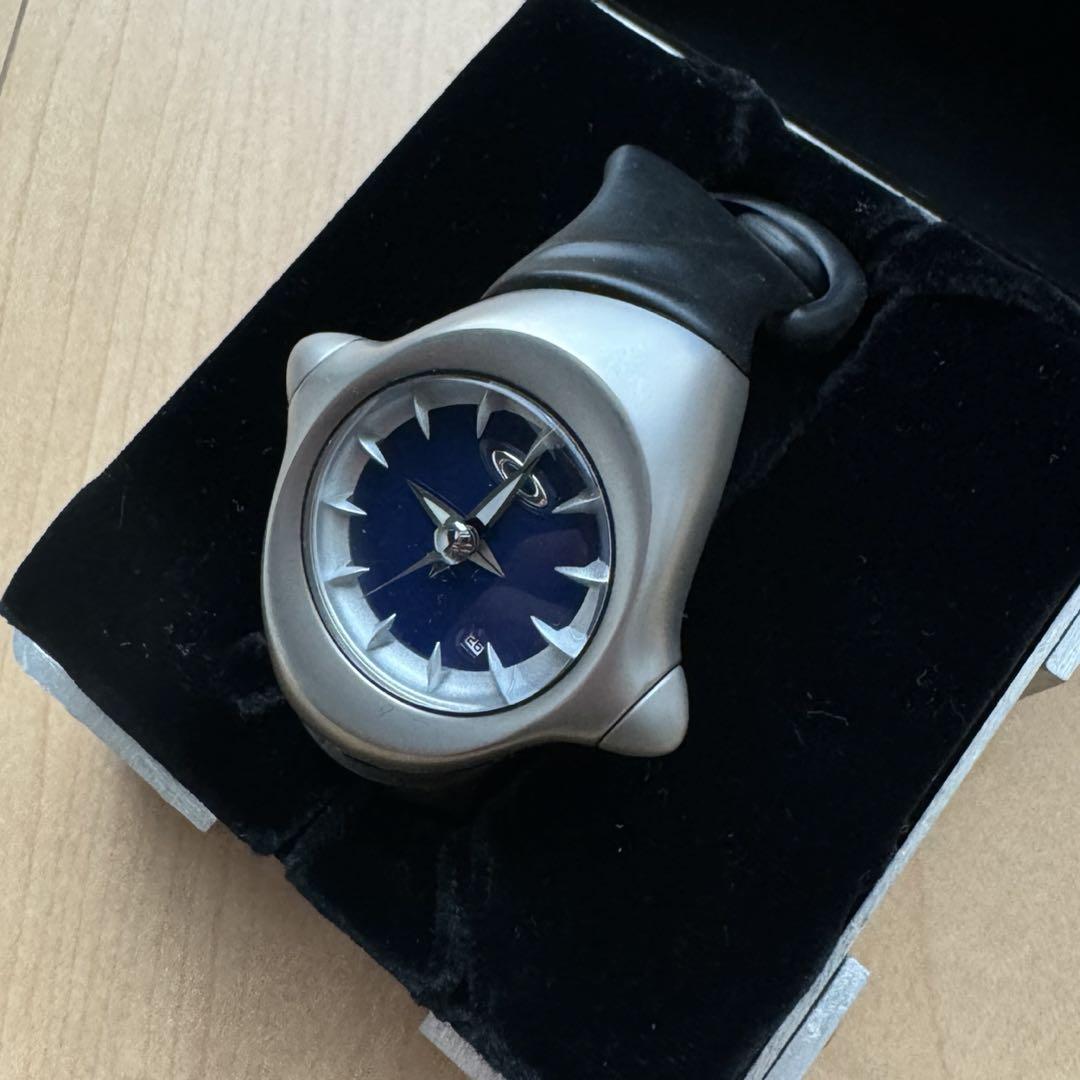 y*n様 bone strap silver watch OAKLEY cybe Oakley Crush 1.0 Watch Stainless Steel Black Rubber Blue