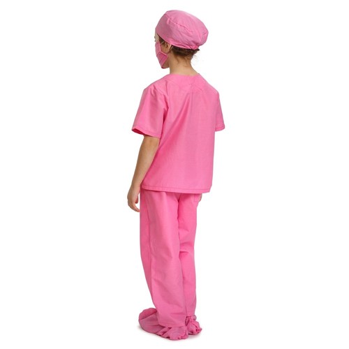 Dress Up America Pink Doctor Scrubs Toddler Costume Kids Pretend Play Outfit - Picture 2 of 4