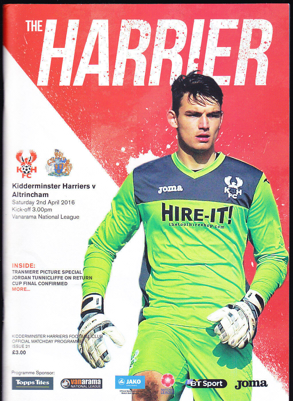 Match Day Programme - Kidderminster Harriers – Altrincham FC