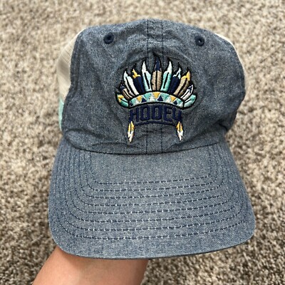 Hooey Indian Headdress Womens Denim Mesh Back Trucker Snapback Hat