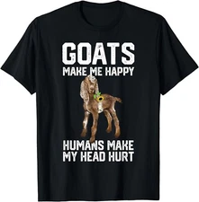 nubain goats make me happy humans make my head hurt. Gift Unisex T-Shirt