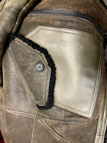 Giacca Moto Coach 1941 Pelle Shearling B3 Bomber Aviatore $1995 - Taglia XS - Foto 4 di 12