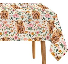 3 Pack Highland Cow Tablecloths Western Cow Table Cover, Highland Cow Baby Sh...