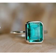 Natural Emerald Ring 925 Sterling Silver Ring Handmade Ring Wedding Ring