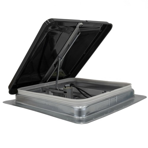 Heng's 14" RV Roof Vent Kit Butyl Tape And 12 Volt Fan Tinted 74112C