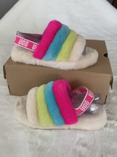 UGG Kid's Fluff Yeah Slides Slippers Size Kids 6 , Women 8 Authentic
