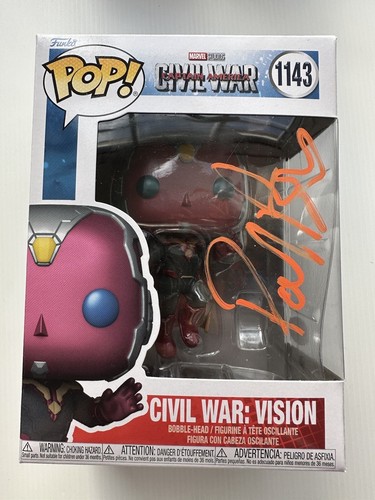 Paul Bettany AUTOGRAPH - VISION Captain America Civil War Signed Funko Pop ACOA