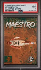 JAYSON TATUM 2019 PANINI COURT KINGS #17 MAESTROS-CITRINE 26/49 PSA9