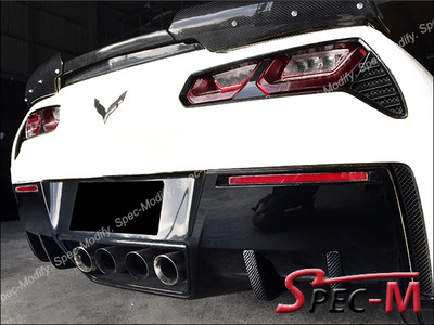 JPM Carbon Fiber Rear Bumper Diffuser Fins 2014+ Corvette C7 Z06 Stingray Z51 CF