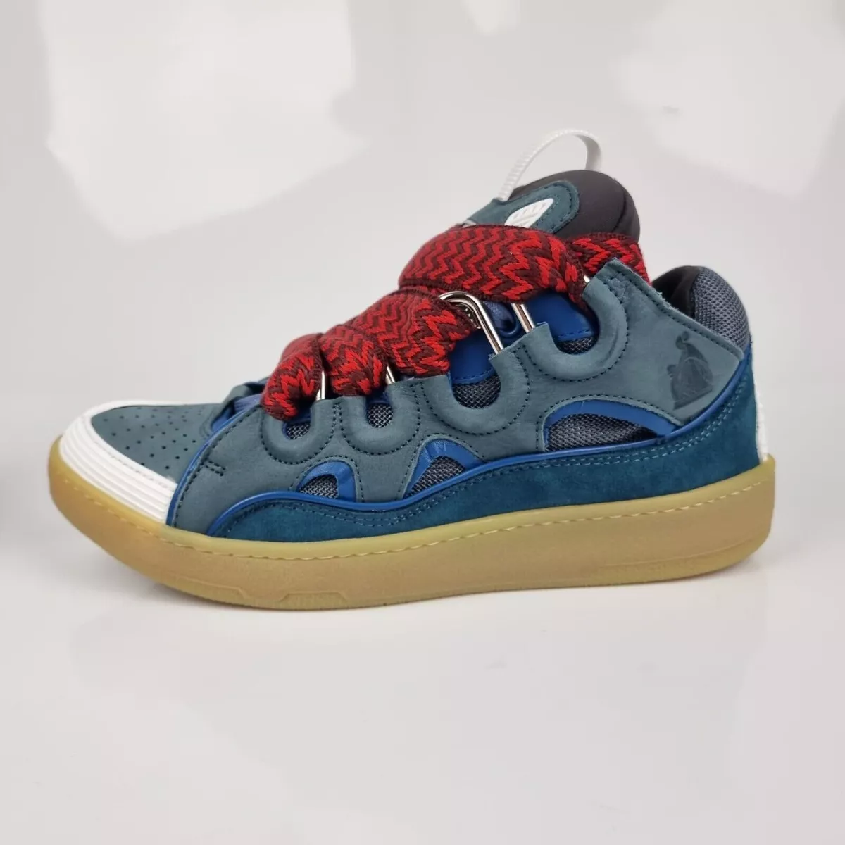 Lanvin Curb Men's Blue/Red Sneakers New Size 42 US 9