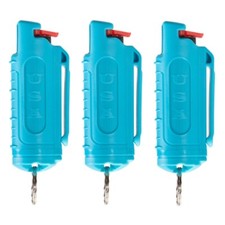 POLICE MAGNUM Keychain Pepper Spray Self Defense- 3 Teal .50oz Injection Molded