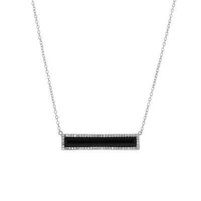 black onyx bar necklace
