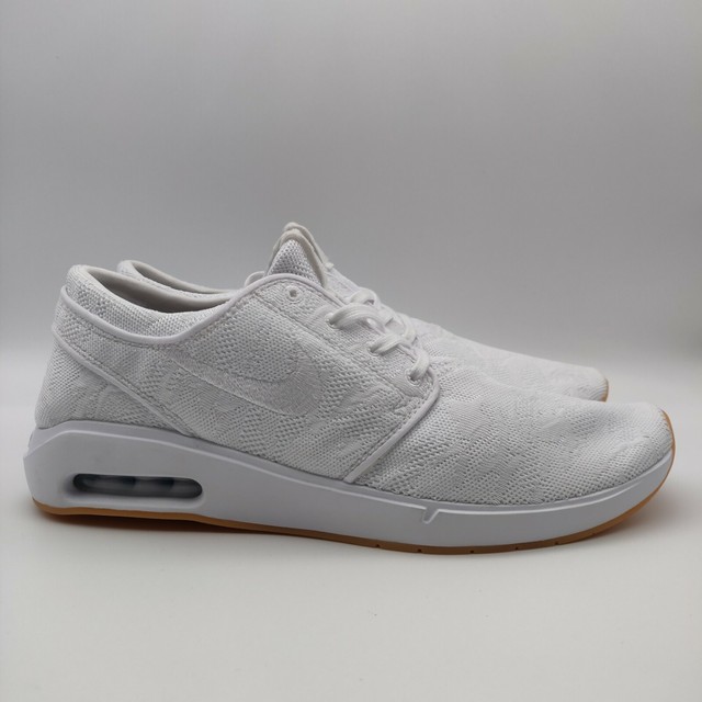 nike sb janoski air max 2 white & gum skate shoes