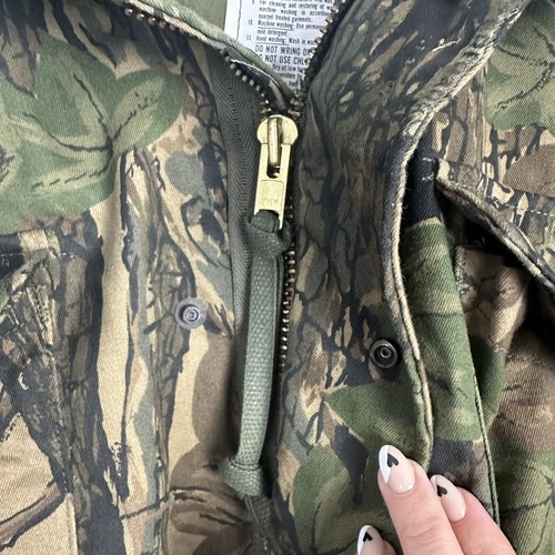 Mens VTG 90s Civilian M-65 Hunting Field Jacket - Trebark Sz M 1990s Camo Army - Picture 4 of 17